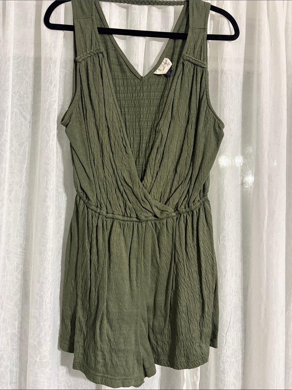 Universal Thread Olive Green Sleeveless V-Neck Romper